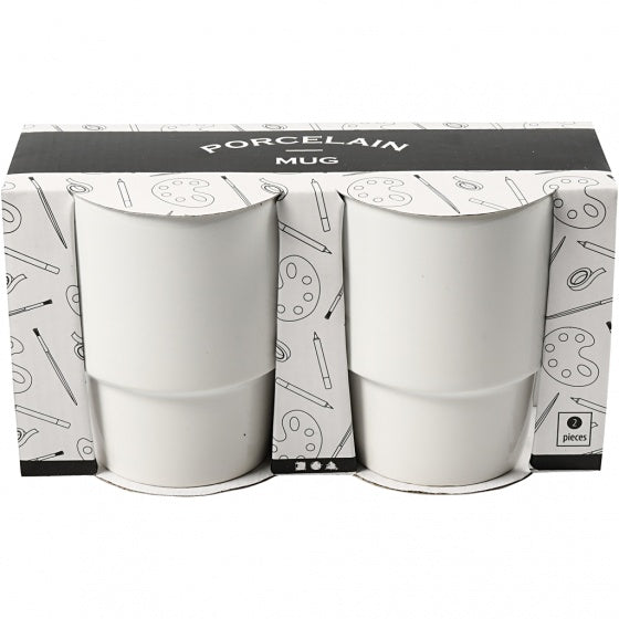 decoreer jouw mok 11 cm / 8,5 cm wit 2 stuks