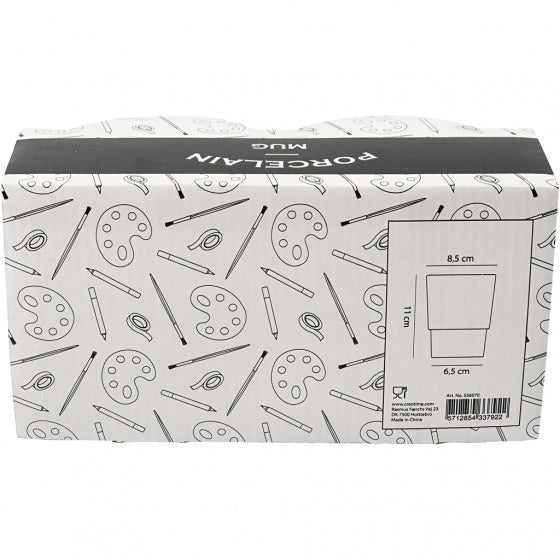 decoreer jouw mok 11 cm / 8,5 cm wit 2 stuks
