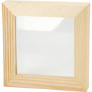 houten fotolijst 3D dubbel glas 12,3 x 12,3 cm