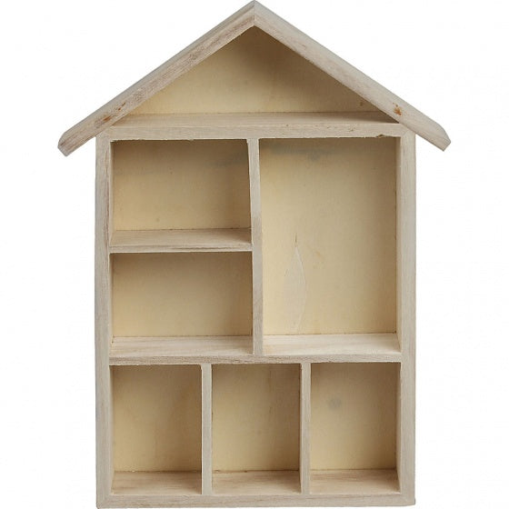 houten huis met dak 30 x 22 x 3,5 cm