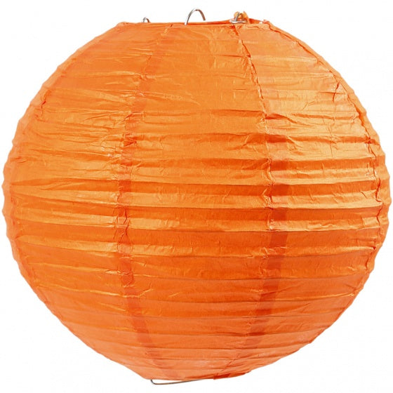 lampion rijstpapier 20 cm oranje per stuk