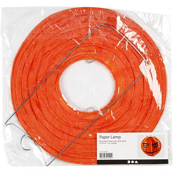 lampion rijstpapier 20 cm oranje per stuk