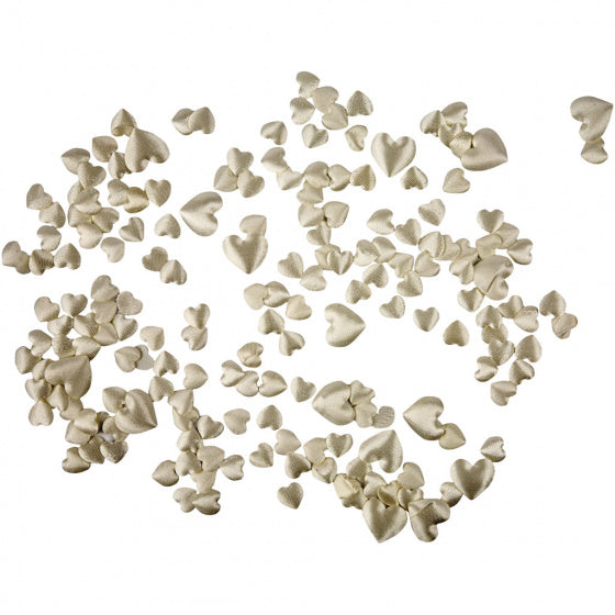 decoratieset Harten 10-20 mm satijn wit 700 stuks