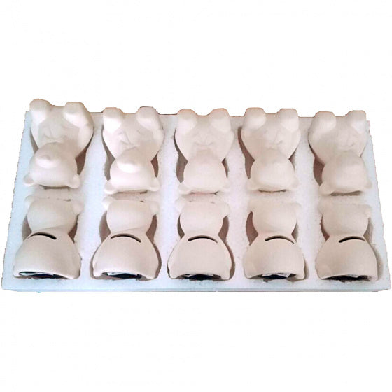spaarpot beer 9 cm wit