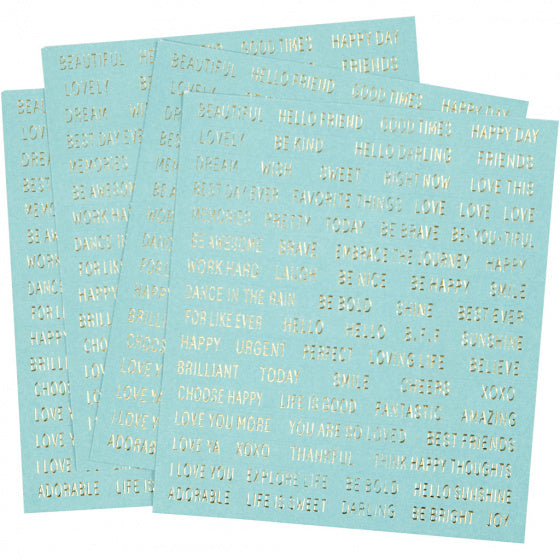 stickervel Folie papier 11 x 11,5 cm turquoise 4 stuks