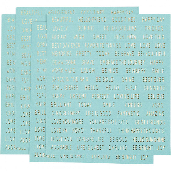 stickervel Folie papier 11 x 11,5 cm turquoise 4 stuks
