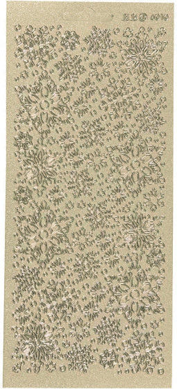 stickervel Sneeuwvlokken junior 10 x 23 cm folie goud