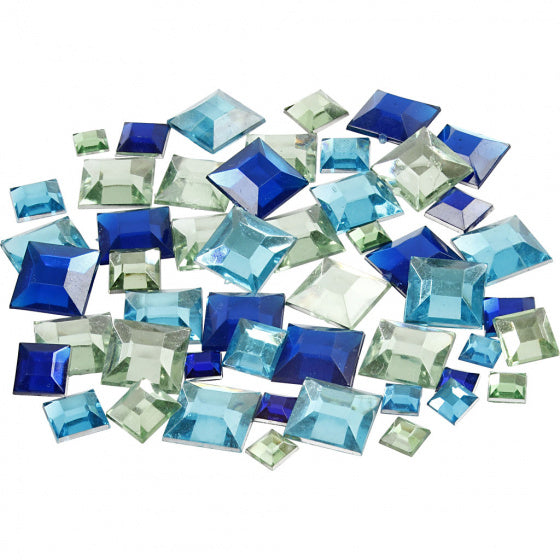 Strasstenen vierkant 6x9x12mm blauw/groen 360 stuks