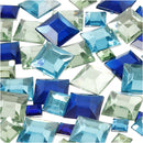 Strasstenen vierkant 6x9x12mm blauw/groen 360 stuks