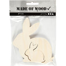 2in1 Figuren konijnen 5 + 10,5 cm x 5 + 10 cm x 1,2 cm bruin