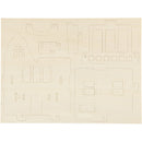 3D houten set huis met balkon 15,8 x 17,5 x 19,5 cm