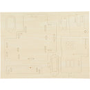 3D houten set huis met balkon 15,8 x 17,5 x 19,5 cm