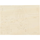 3D houten set huis met balkon 15,8 x 17,5 x 19,5 cm