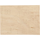 3D houten set huis met terras 19 x 17,5 x 15 cm