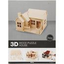 3D houten set huis met terras 19 x 17,5 x 15 cm