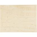 3D houten set huis met veranda 22,5 x 16 x 17,5 cm