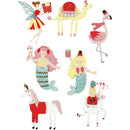 3D stickers dieren, zeemeermin 50-60 mm x 30-45 mm 7 stuks