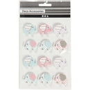3D stickers olifanten 25 x 31 x 7 mm 12 stuks