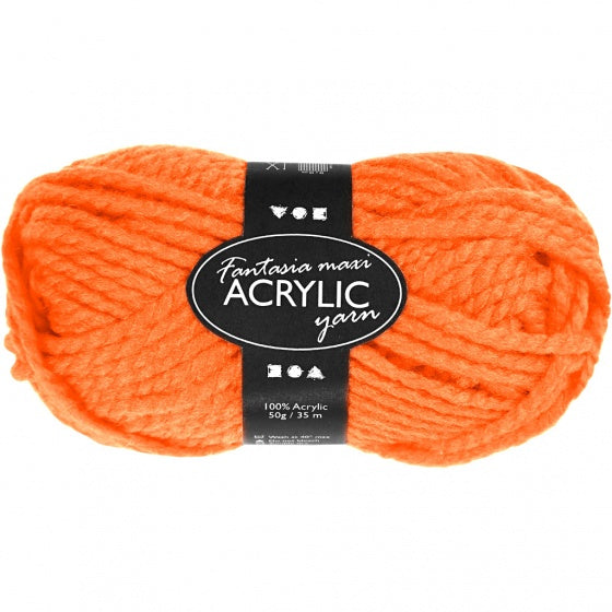 acrylgaren oranje 35 m. 50 gram