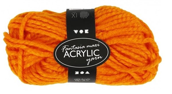 acrylgaren oranje 35 m. 50 gram