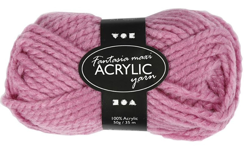 acrylgaren roze 35 m. 50 gram