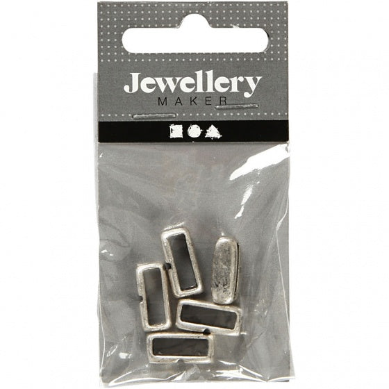 afstandskralen 5 stuks 6 x 14 mm antiek zilver