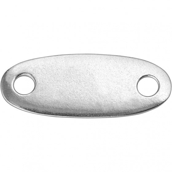 stalen label 3,3 x 1,2 cm 15 stuks zilver