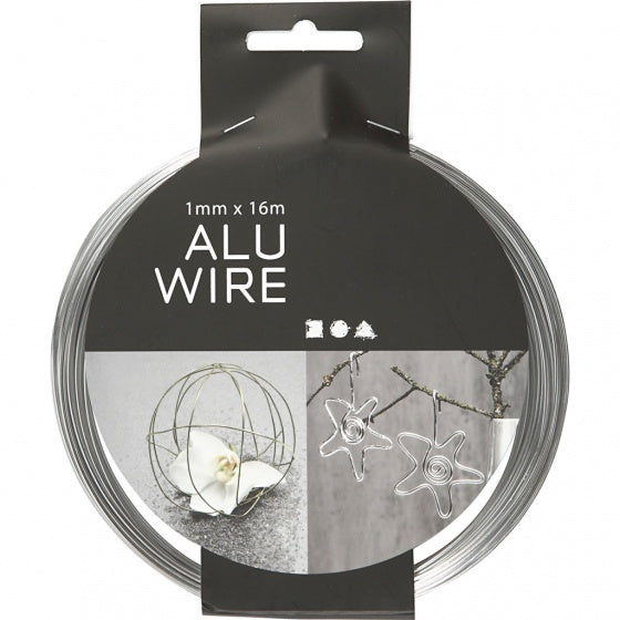 aluminiumdraad 16 m rond 1 mm zilver