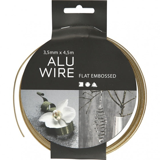 aluminiumdraad 4,5 m plat 3,5 cm goud