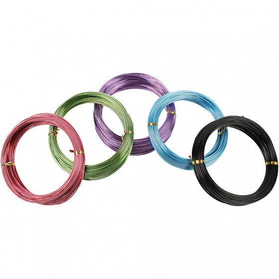 aluminiumdraad 5 stuks rond 1,5 mm multicolor