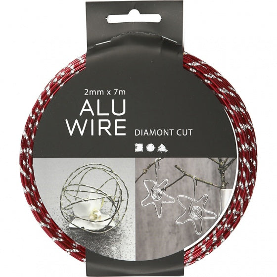 aluminiumdraad 7 m rond 2 mm rood/zilver