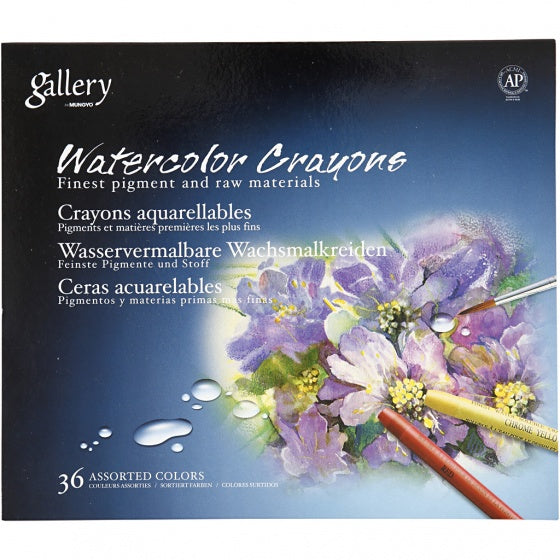 aquarelkrijt multicolor 9,5 cm 36 stuks