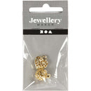 bedels 11 mm rond 2 stuks goud