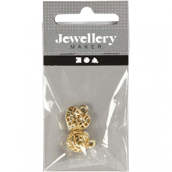 bedels 11 mm rond 2 stuks goud