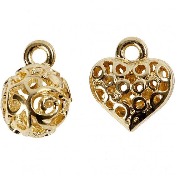 bedels 11 mm rond 2 stuks goud