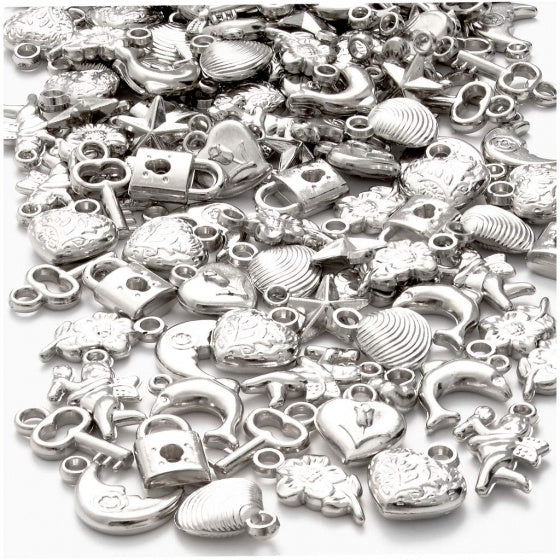bedels 1,5 - 2 cm 180 stuks zilver