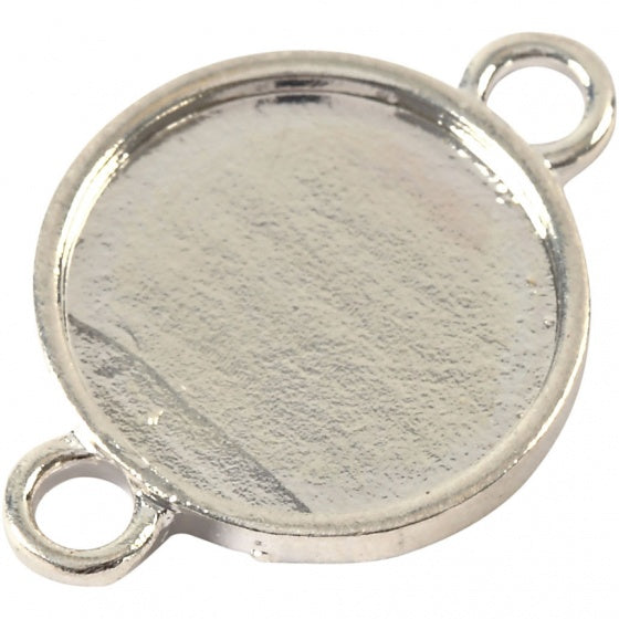 bedels Cabochon 15 mm rond 25 stuks zilver