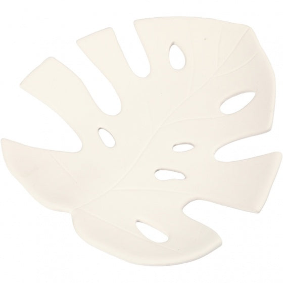 bladvormige schaal monstera 21,5 cm wit