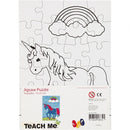 blanco puzzel eenhoorn 15x21 cm 16 stuks