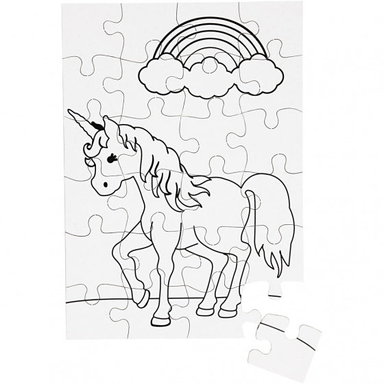 blanco puzzel eenhoorn 15x21 cm 16 stuks