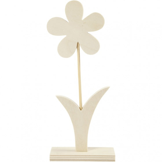 bloem hout 23 x 10 cm blank per stuk