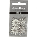 bloembedels 18 mm rond 4 stuks zwart/wit