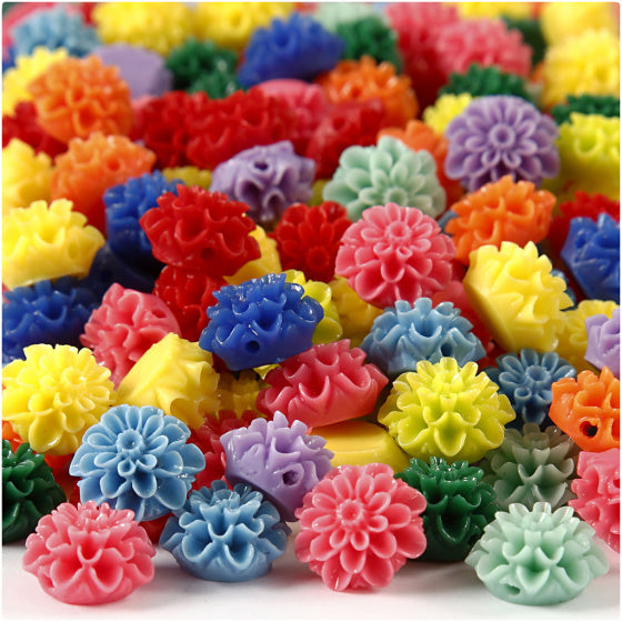bloemenkralen 15x8 mm multicolor 250 stuks