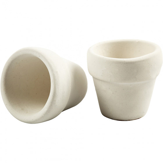 bloempot 4,6 x 5,2 cm terracotta wit 6 stuks