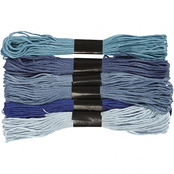 borduurgaren 6 stuks 8 m blauw