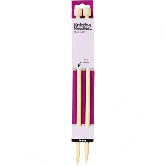 breinaalden bamboe 10 mm 35 cm