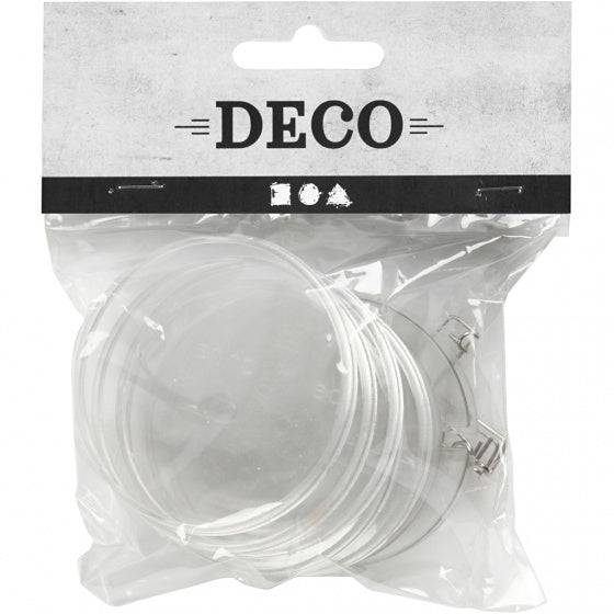buttons 5,5 cm rond 5 stuks transparant