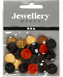 cabochons harmonie rond 14 mm bruin 24 stuks