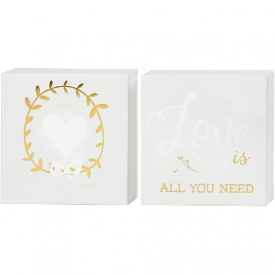 canvas met motief voor aquarel love 10,16 cm 2 stuks