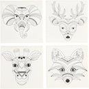 Canvas met Dierenprint, 4st.